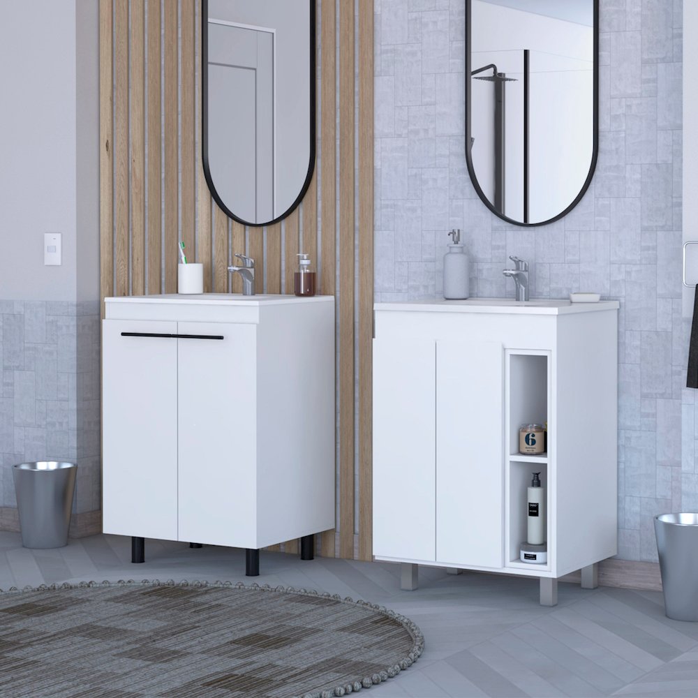 White 2 Piece Bathroom Set. Picture 4
