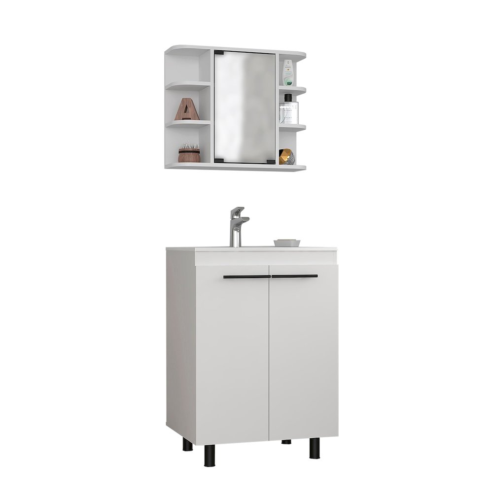 White 2 Piece Bathroom Set. Picture 5