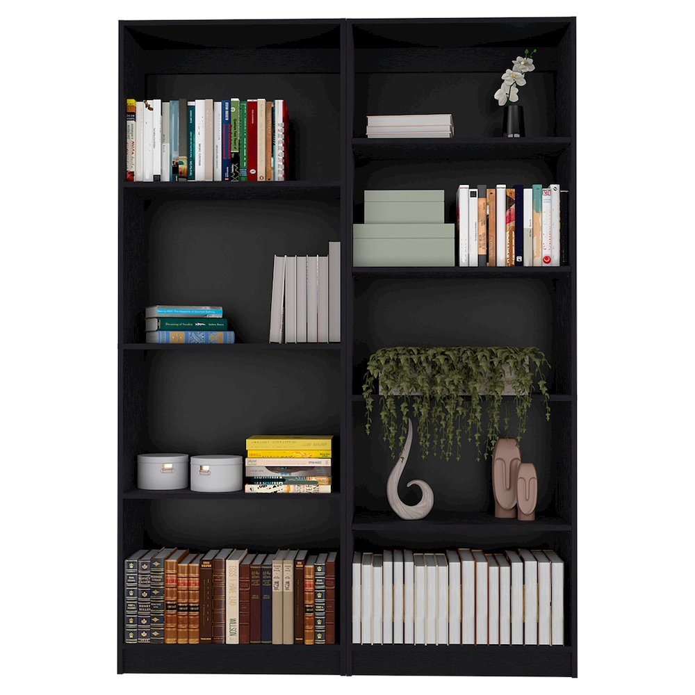 Black 2 Piece Living Room Set with 2 Bookcases. Picture 5