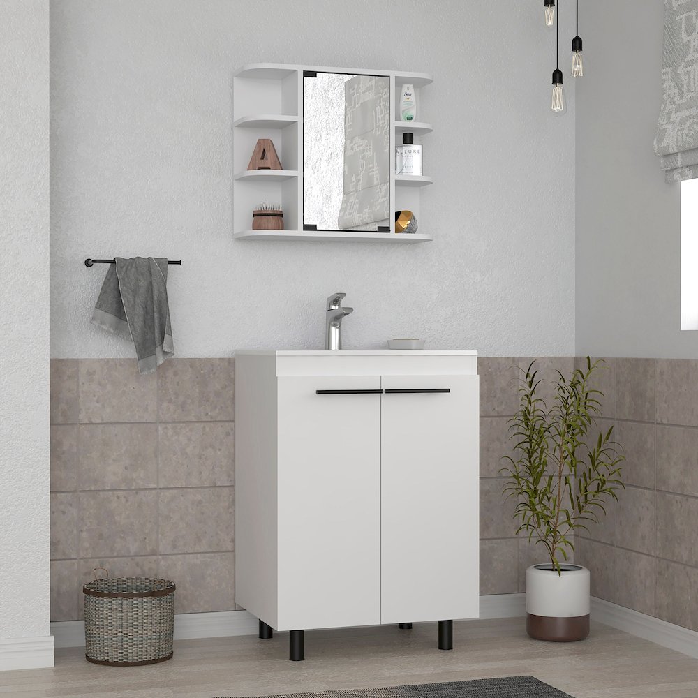 White 2 Piece Bathroom Set. Picture 4
