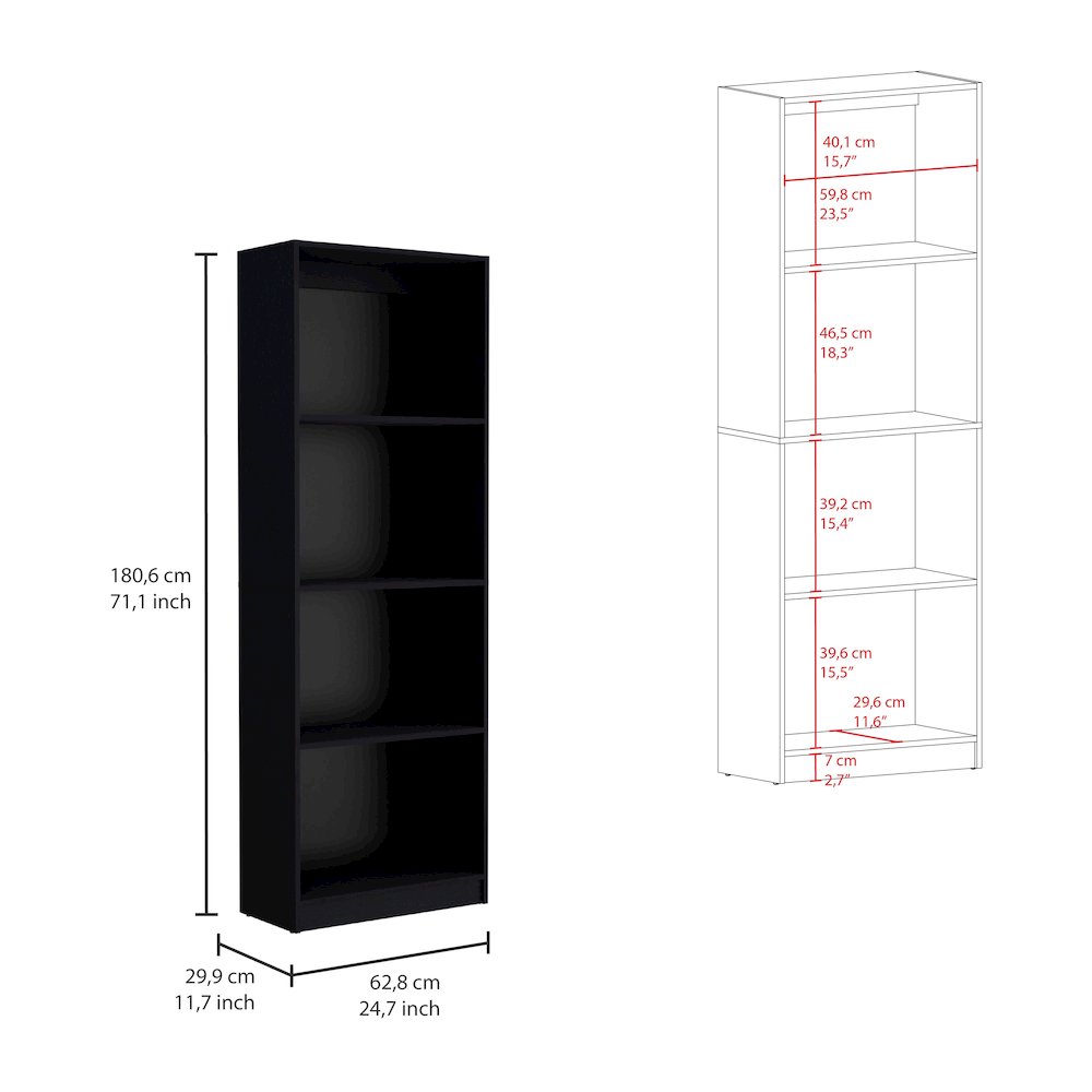 Black 4 Piece Living Room Set with 4 Bookcases. Picture 6