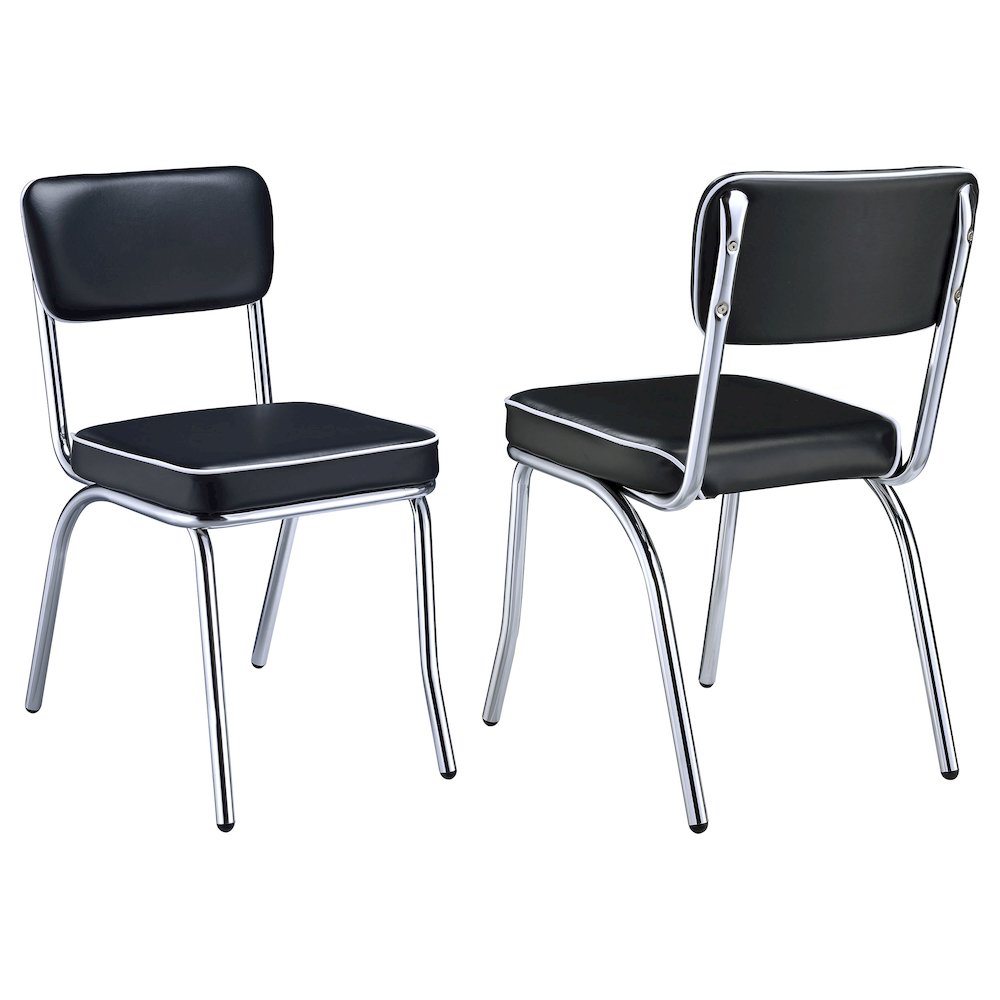Chrome Retro Dining Chairs (Set of 2). Picture 1