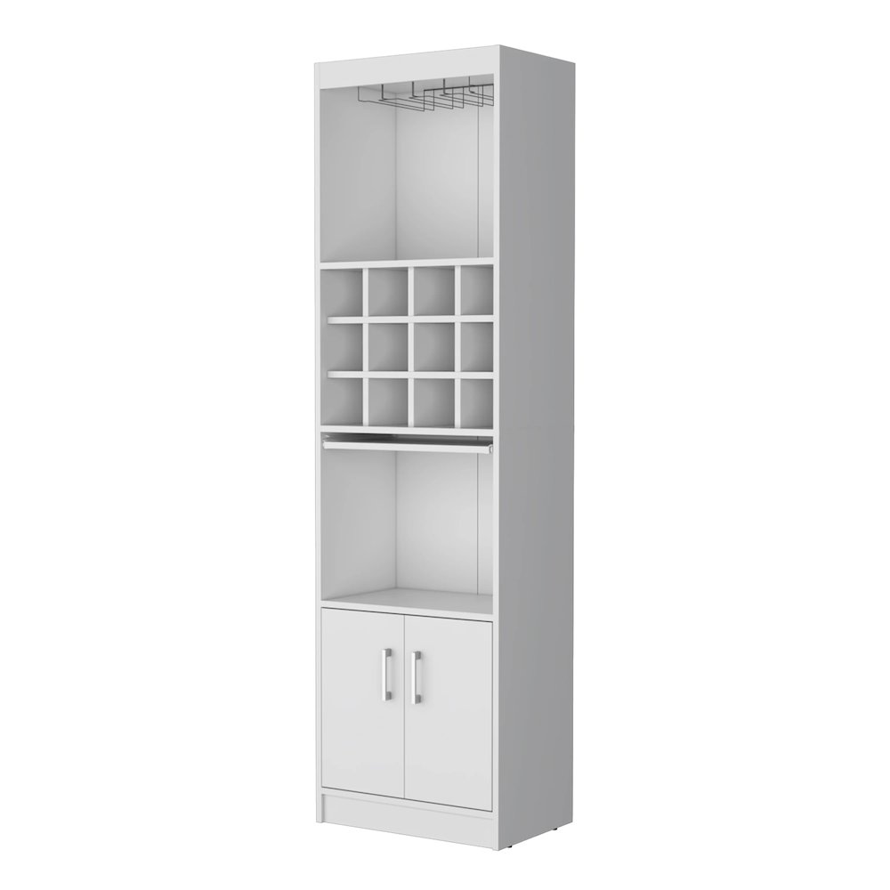 White Bar Cabinet with Wine Storage. Picture 2