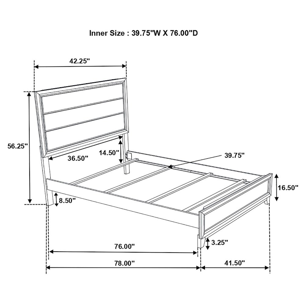 Grey Oak Panel Bed. Picture 6