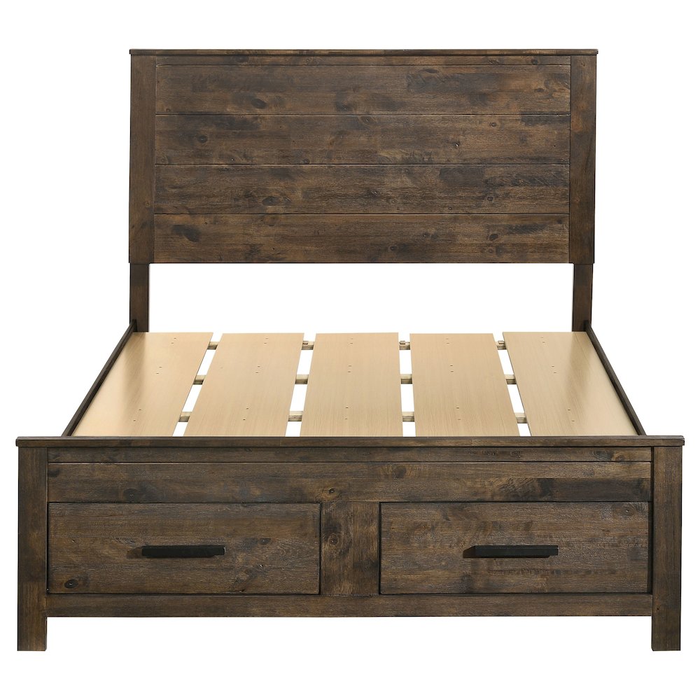 Rustic Golden Brown Storage Bed. Picture 4