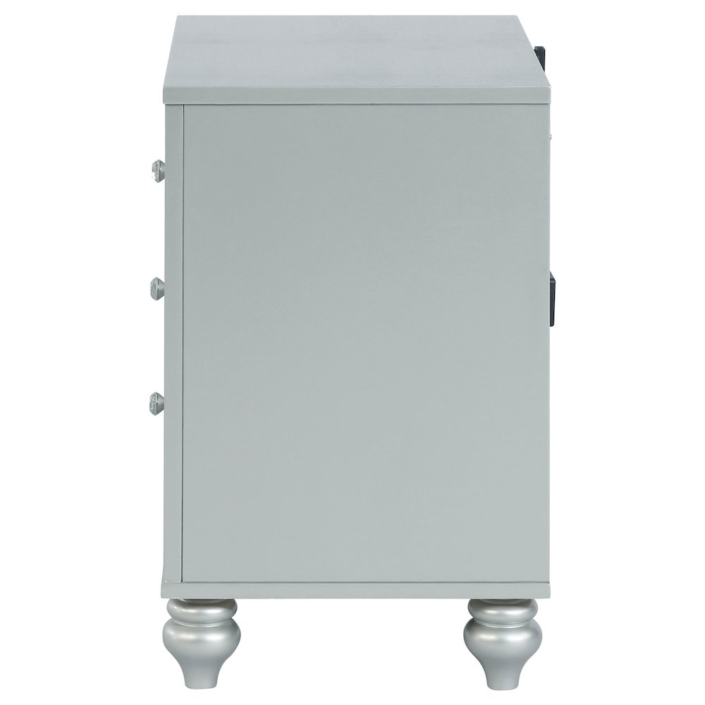 Menlo Silver Metallic 2-drawer Nightstand. Picture 4