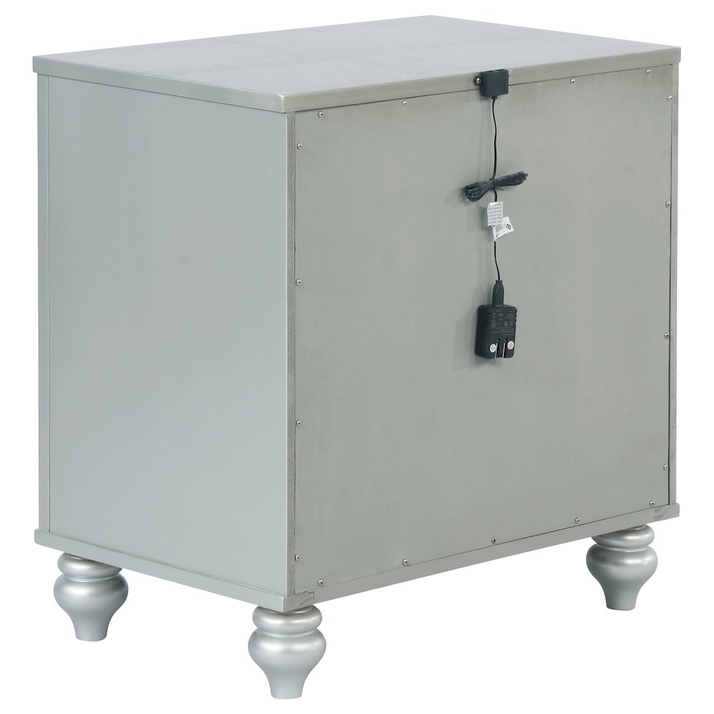 Menlo Silver Metallic 2-drawer Nightstand. Picture 5