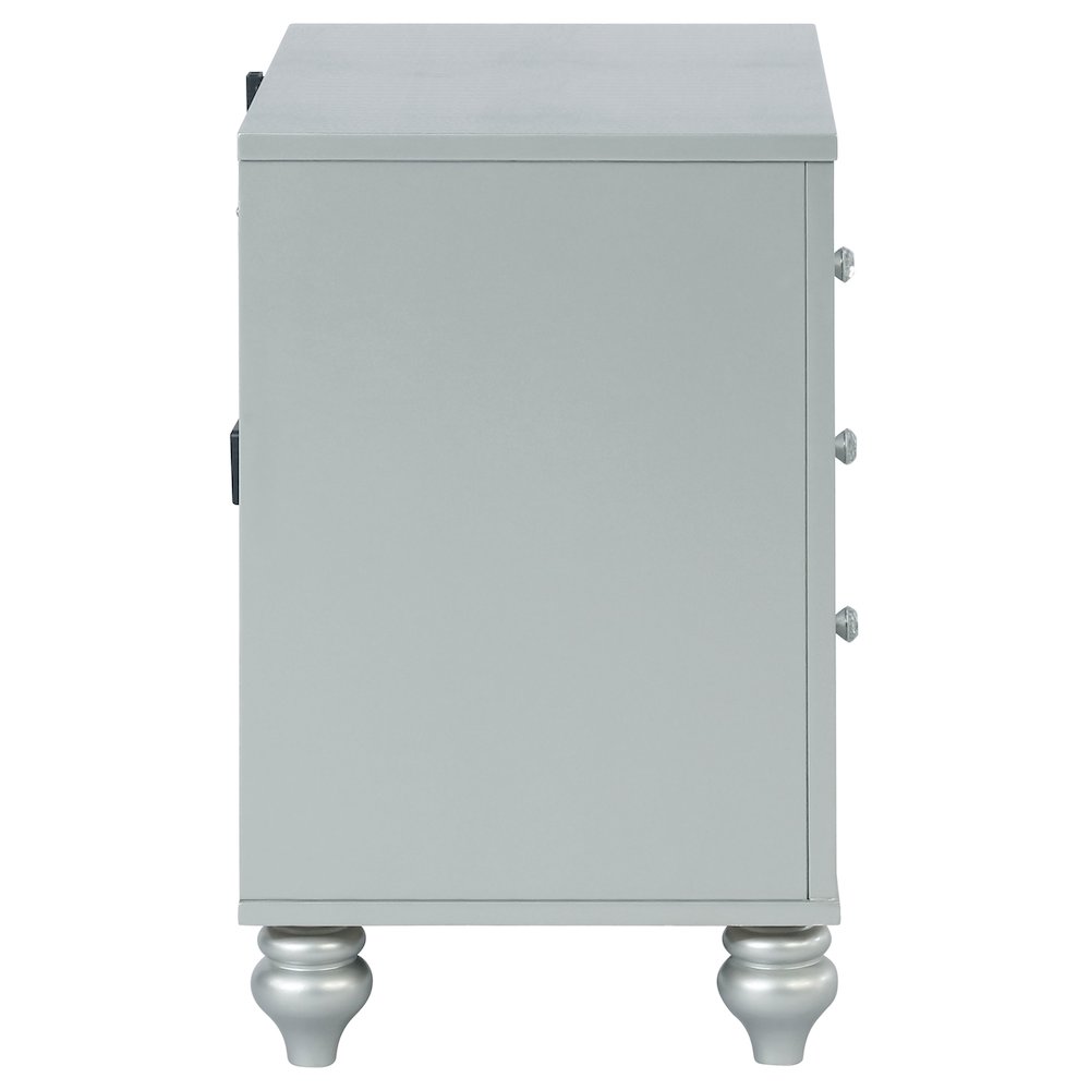 Menlo Silver Metallic 2-drawer Nightstand. Picture 8