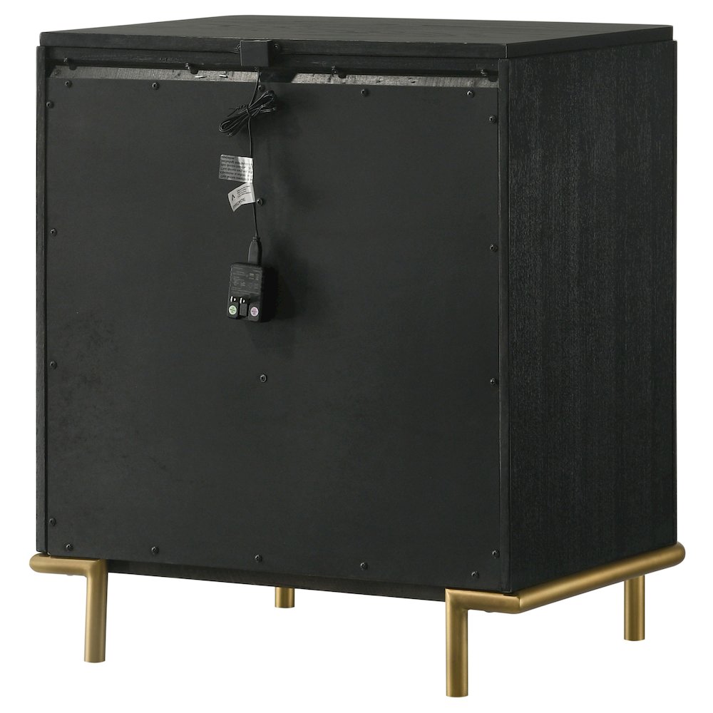 Black 3-Drawer Nightstand. Picture 8
