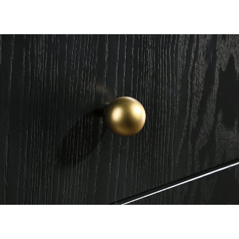Black 3-Drawer Nightstand. Picture 12