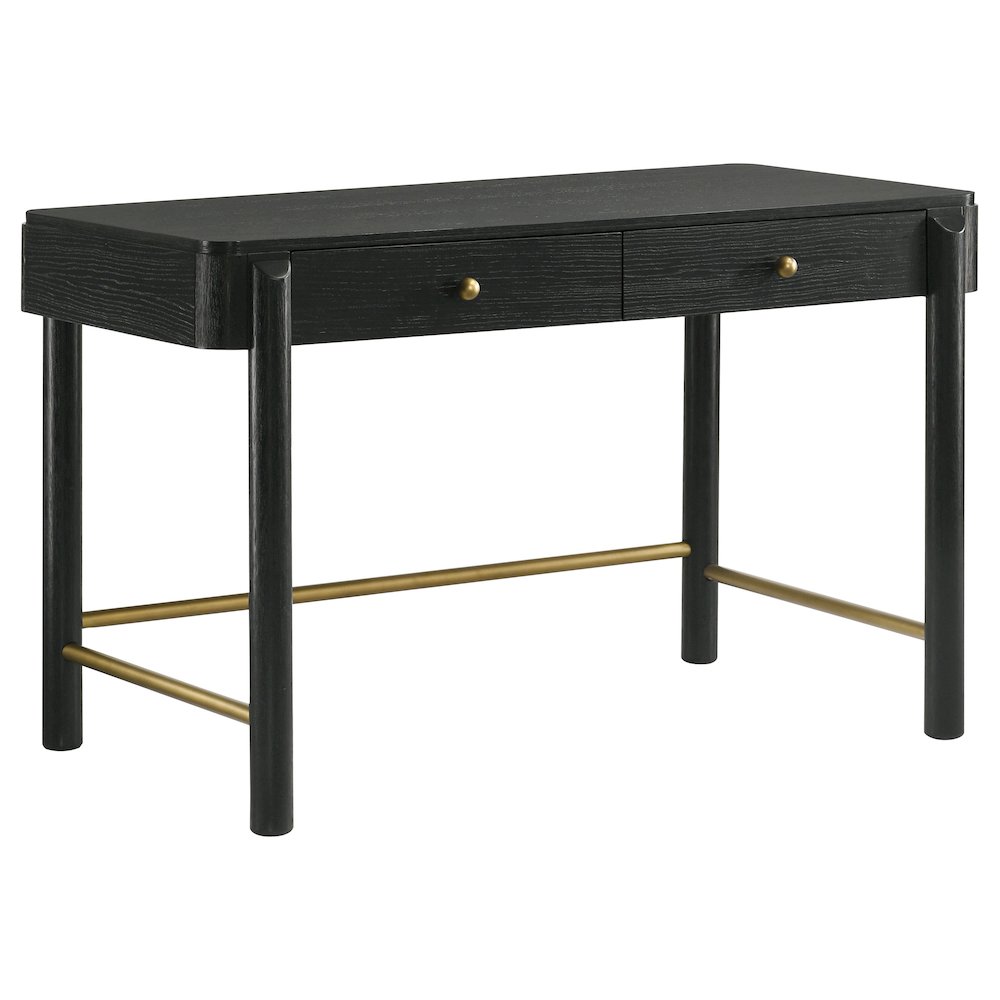Black 2-Drawer Vanity Desk. Picture 1