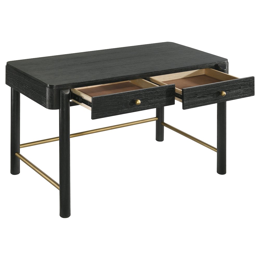 Black 2-Drawer Vanity Desk. Picture 3