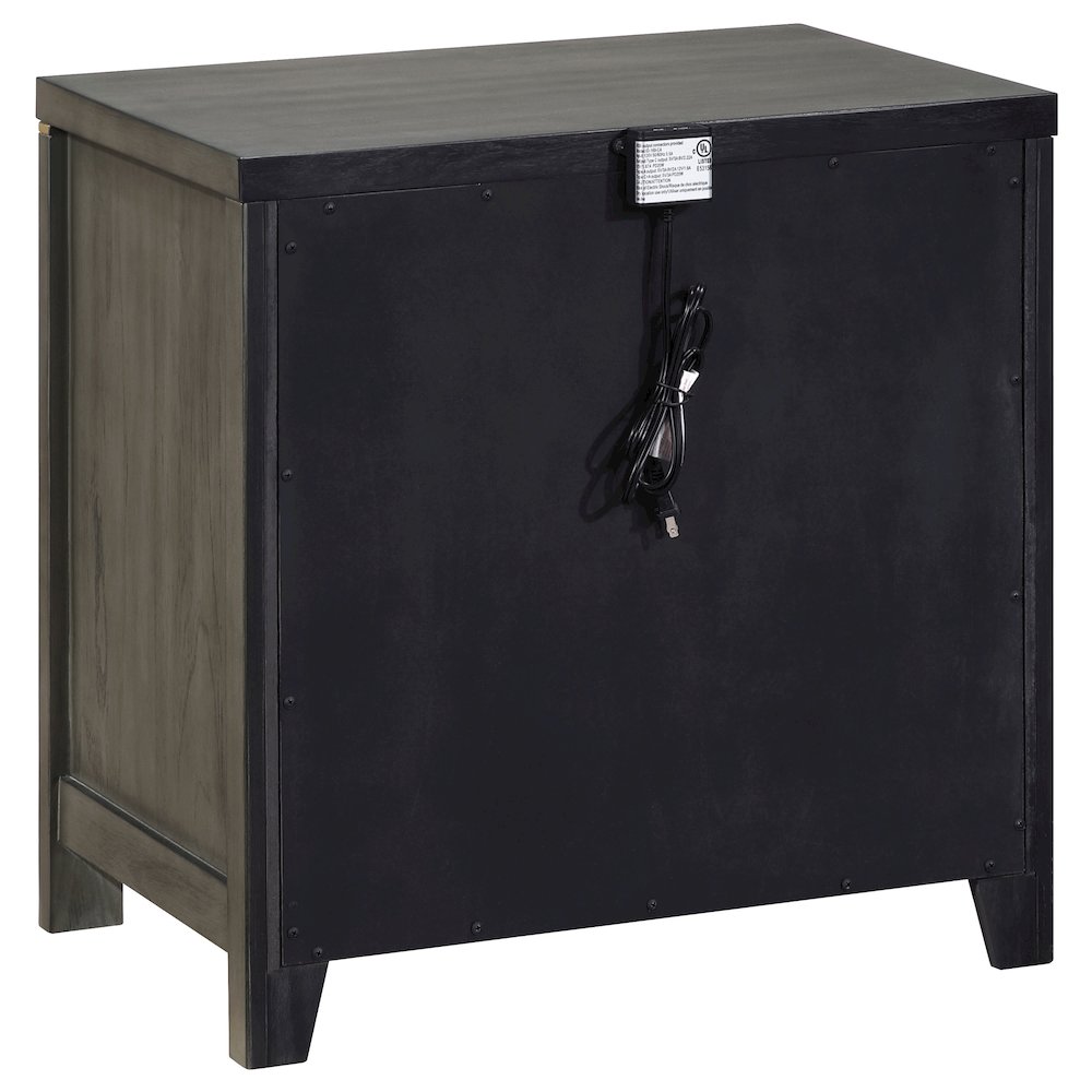 2-drawer Grey Nightstand. Picture 6