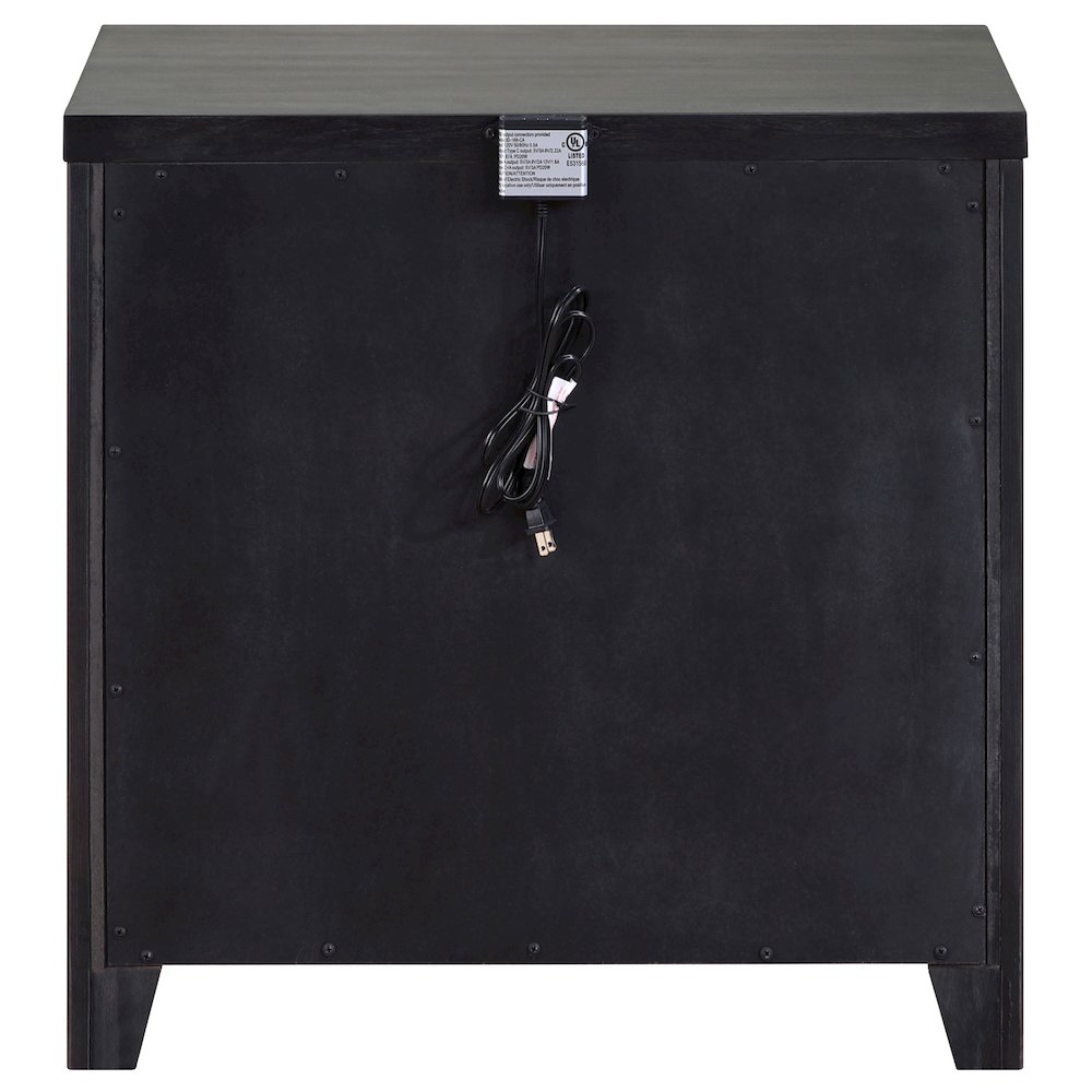2-drawer Grey Nightstand. Picture 7