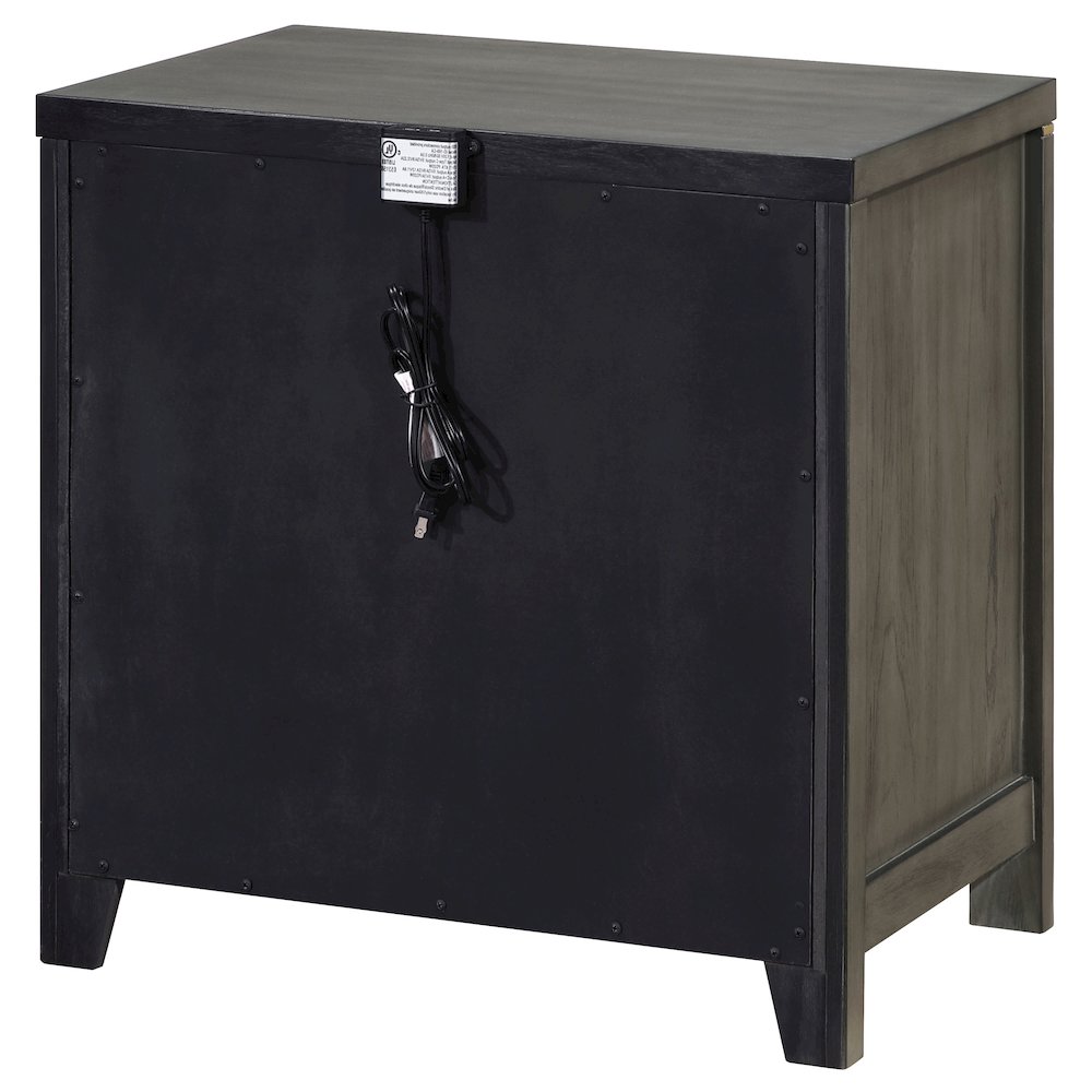 2-drawer Grey Nightstand. Picture 8