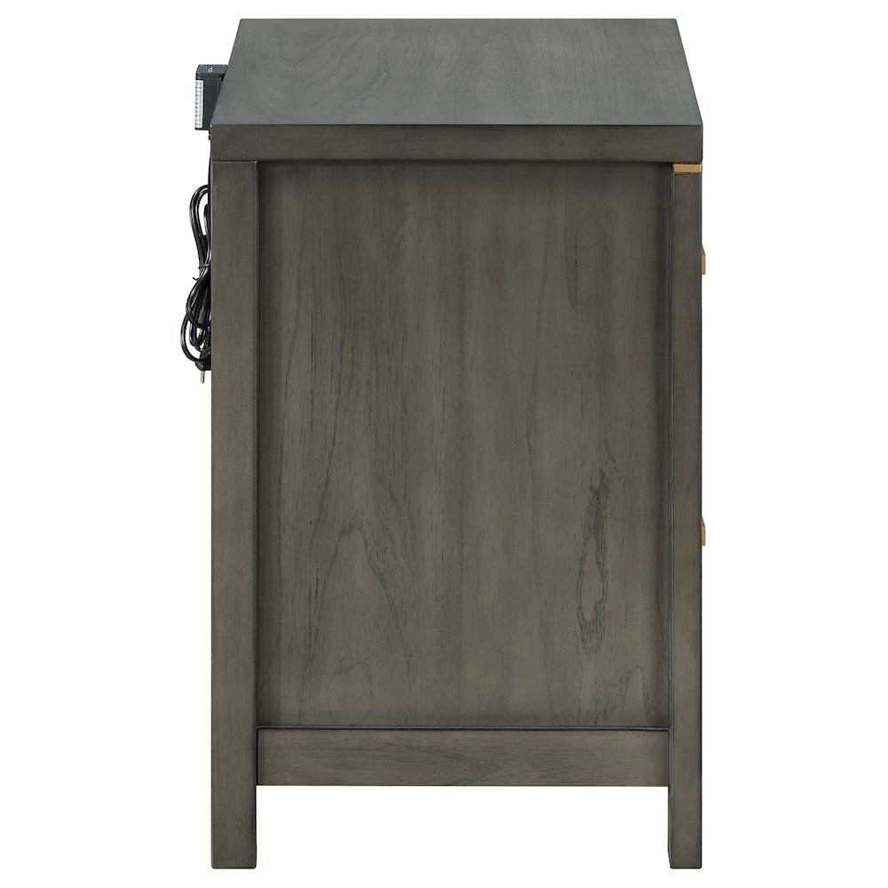 2-drawer Grey Nightstand. Picture 9