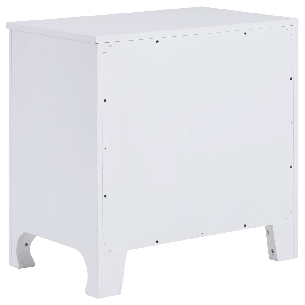 Pearl White 2-Drawer Nightstand. Picture 6