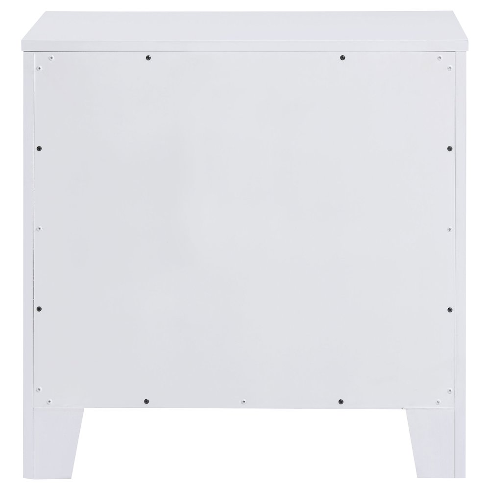 Pearl White 2-Drawer Nightstand. Picture 7