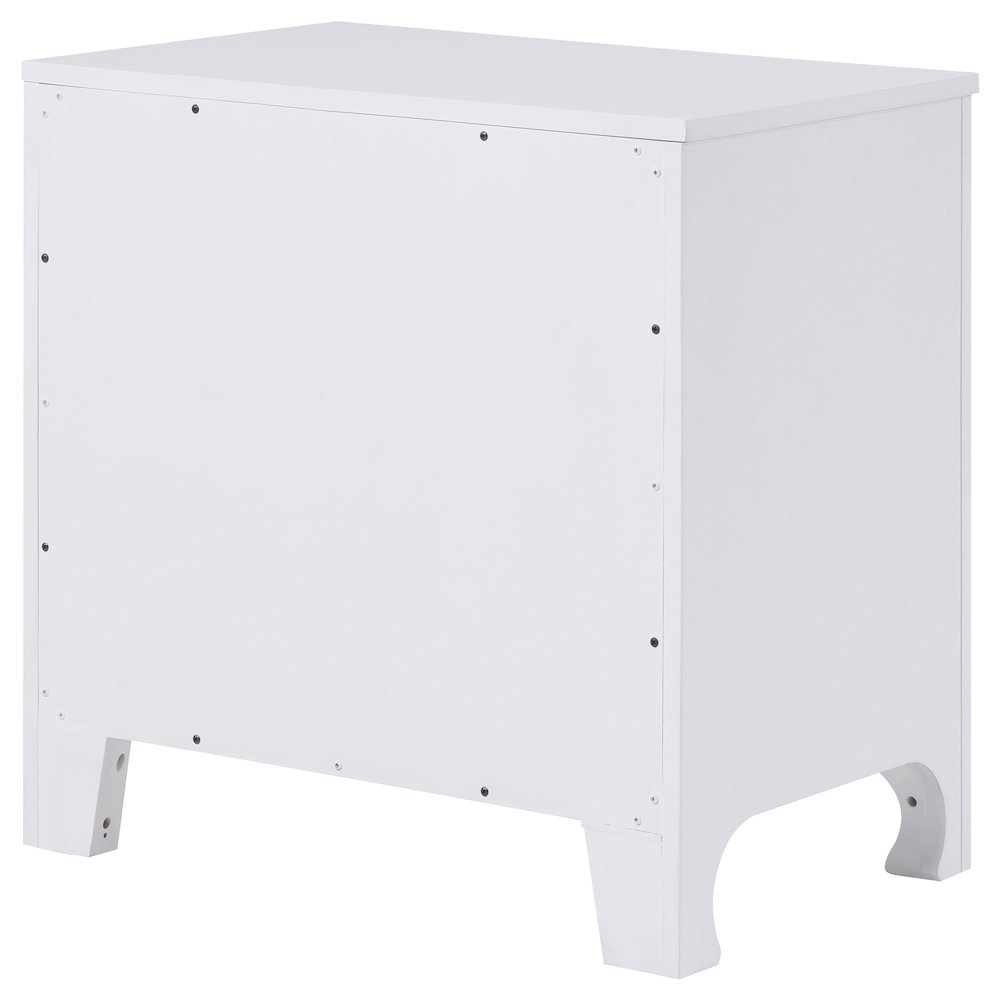 Pearl White 2-Drawer Nightstand. Picture 8