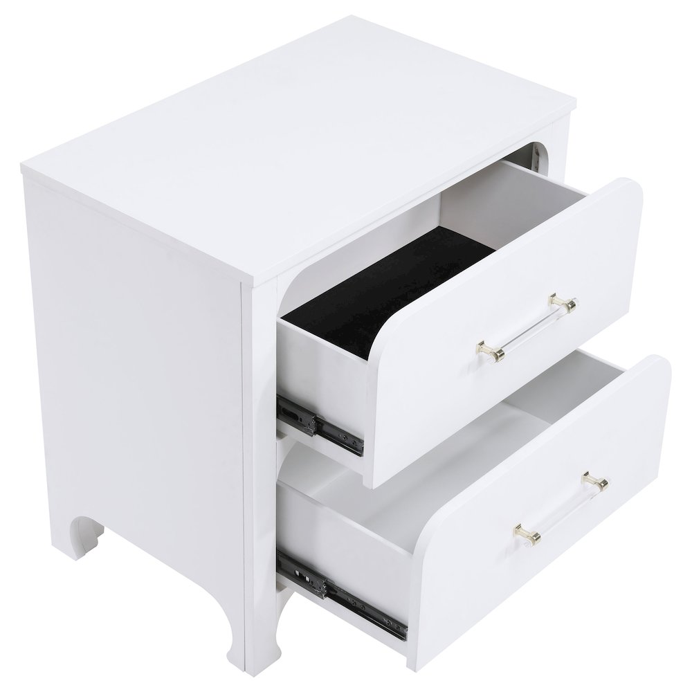 Pearl White 2-Drawer Nightstand. Picture 11