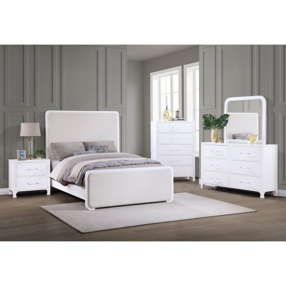 Pearl White 2-Drawer Nightstand. Picture 13