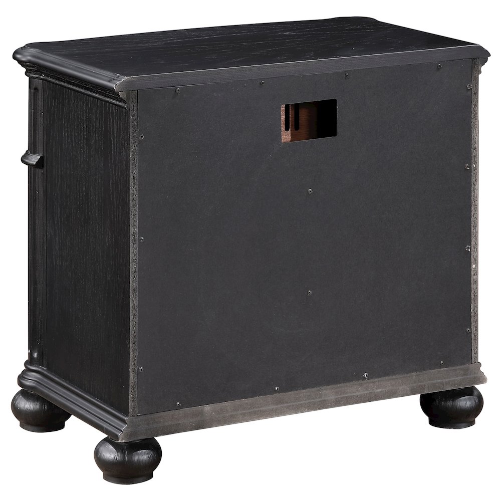Black 3-drawer Nightstand. Picture 6