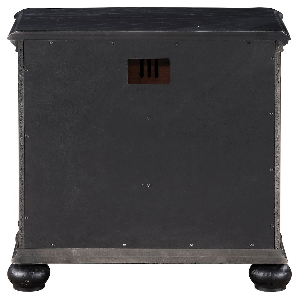 Black 3-drawer Nightstand. Picture 7
