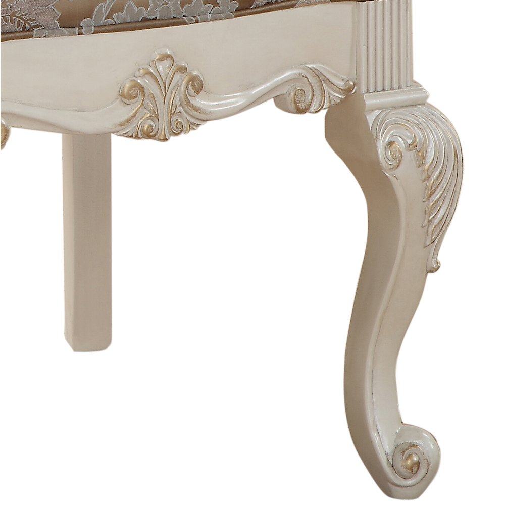 Rose Gold and Pearl White Tufted Back Side Chairs (Set of 2). Picture 3