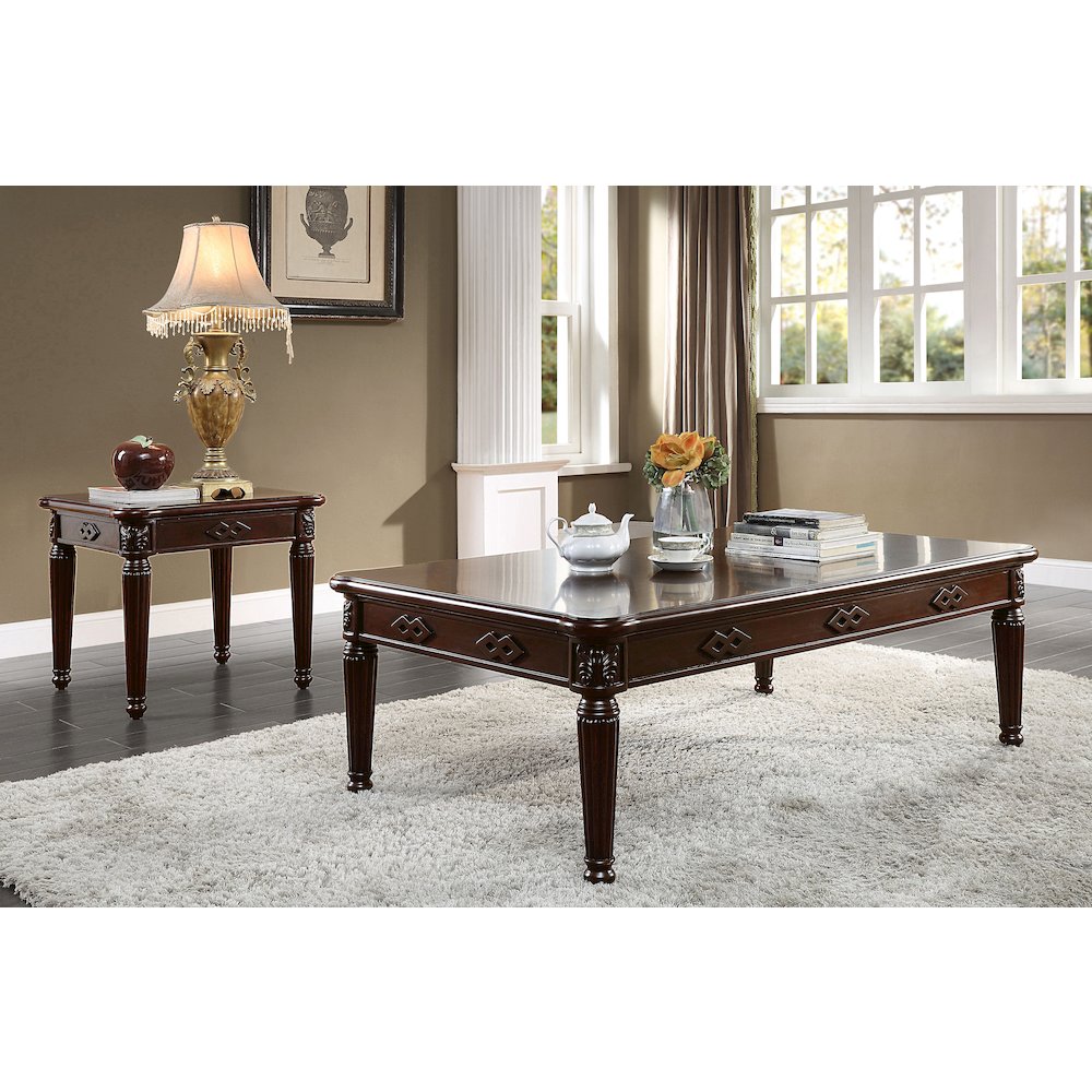 Espresso End Table with Turned Leg. Picture 2