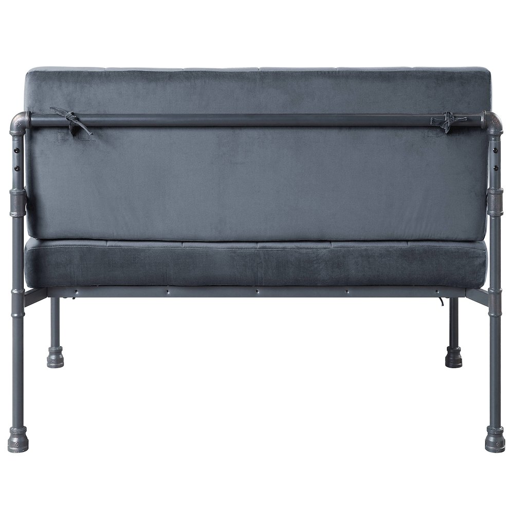 Grey and Sandy Grey Loveseat with Loose Back. Picture 4