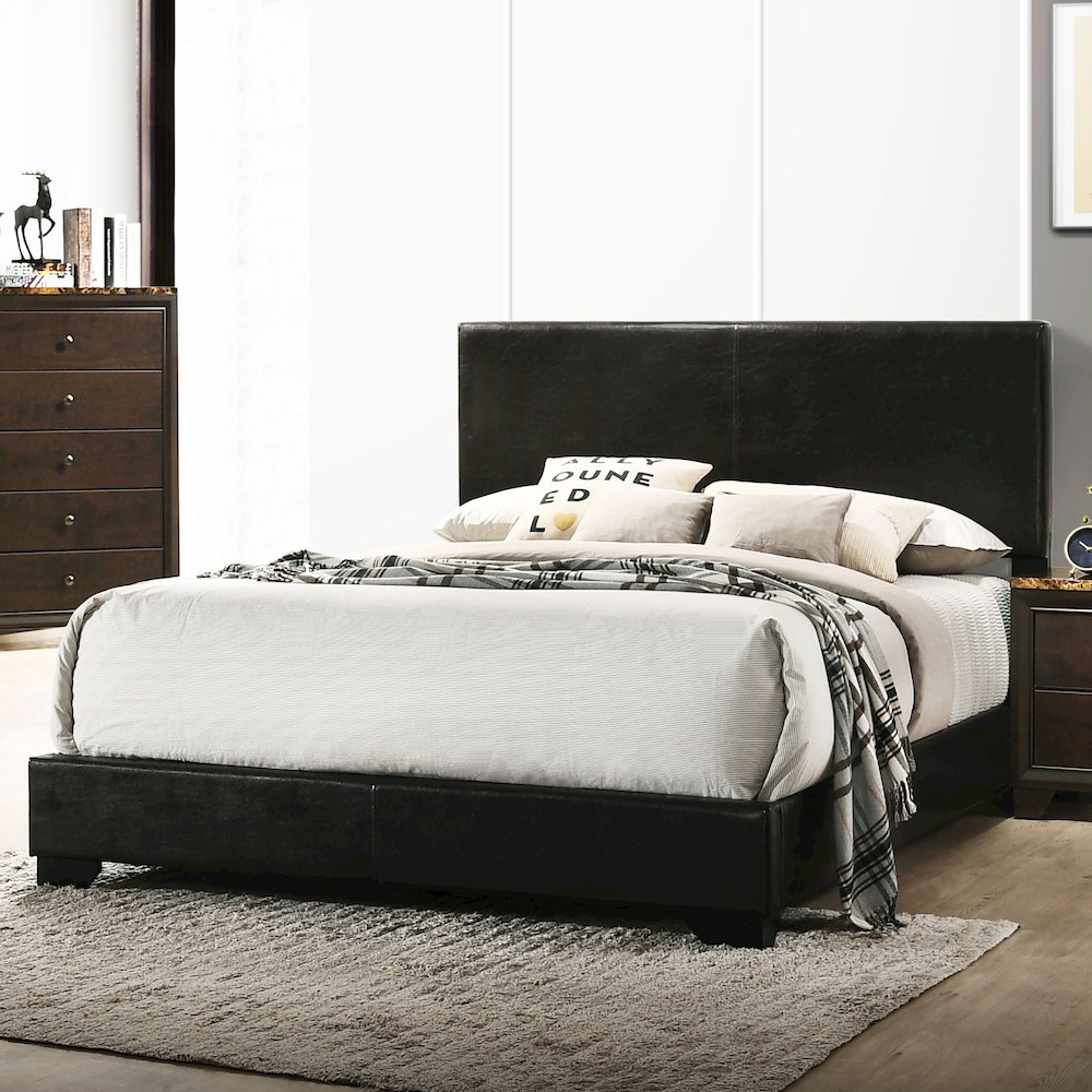 Casual Upholstered Panel Bed. Picture 2