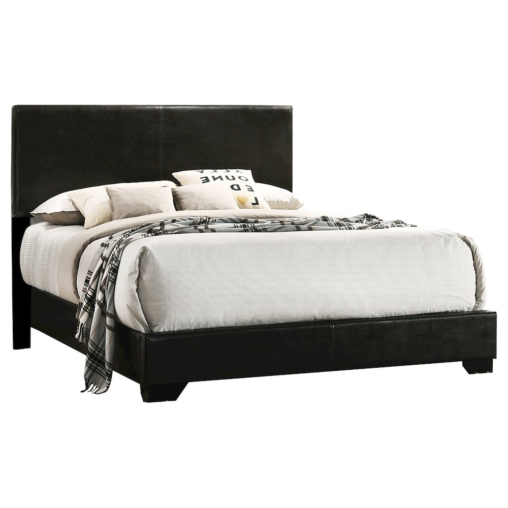 Casual Upholstered Panel Bed. Picture 1