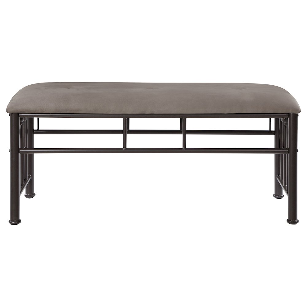 Dark Bronze Upholstered Bench. Picture 3