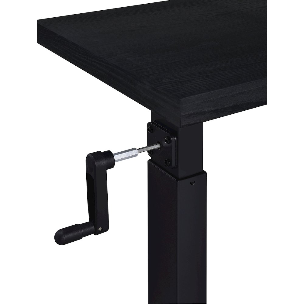 Geary Black Height Adjustable Mobile Bedroom C-Table. Picture 12