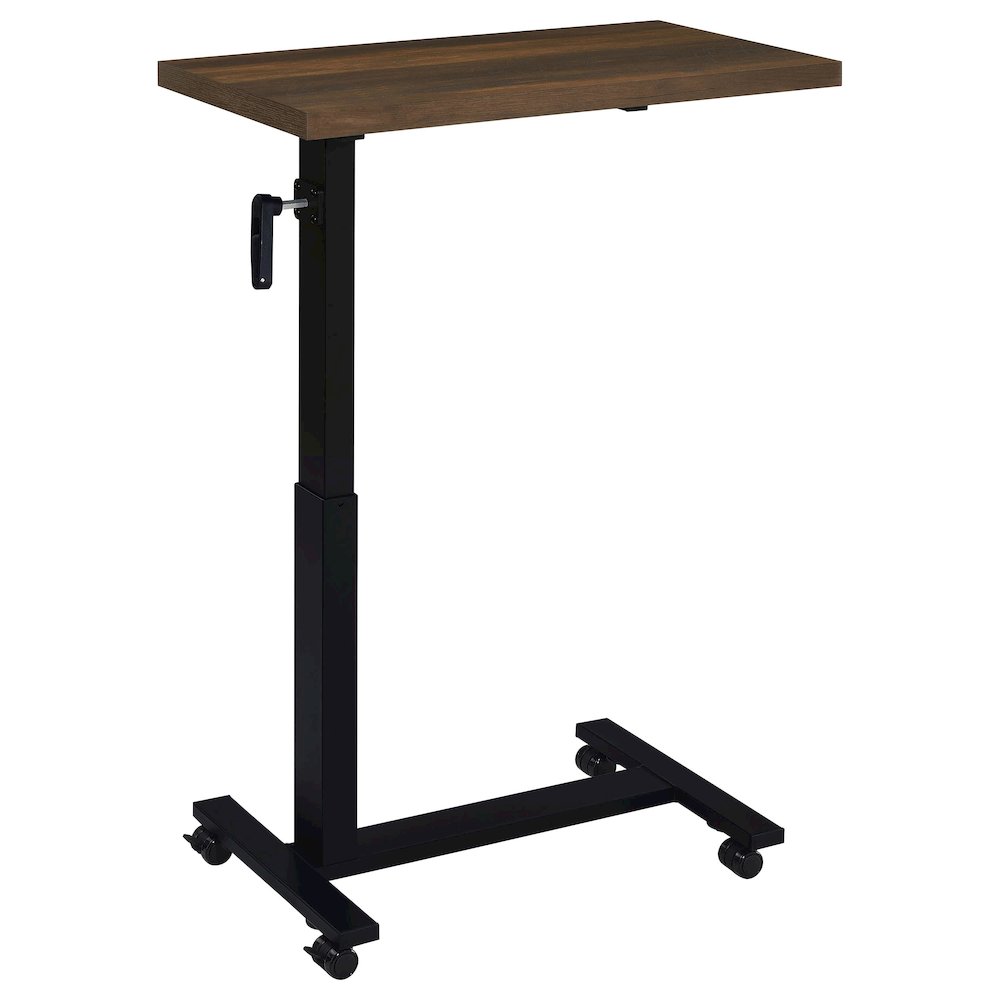 Geary Dark Pine Height Adjustable Mobile Bedroom C-Table. Picture 4