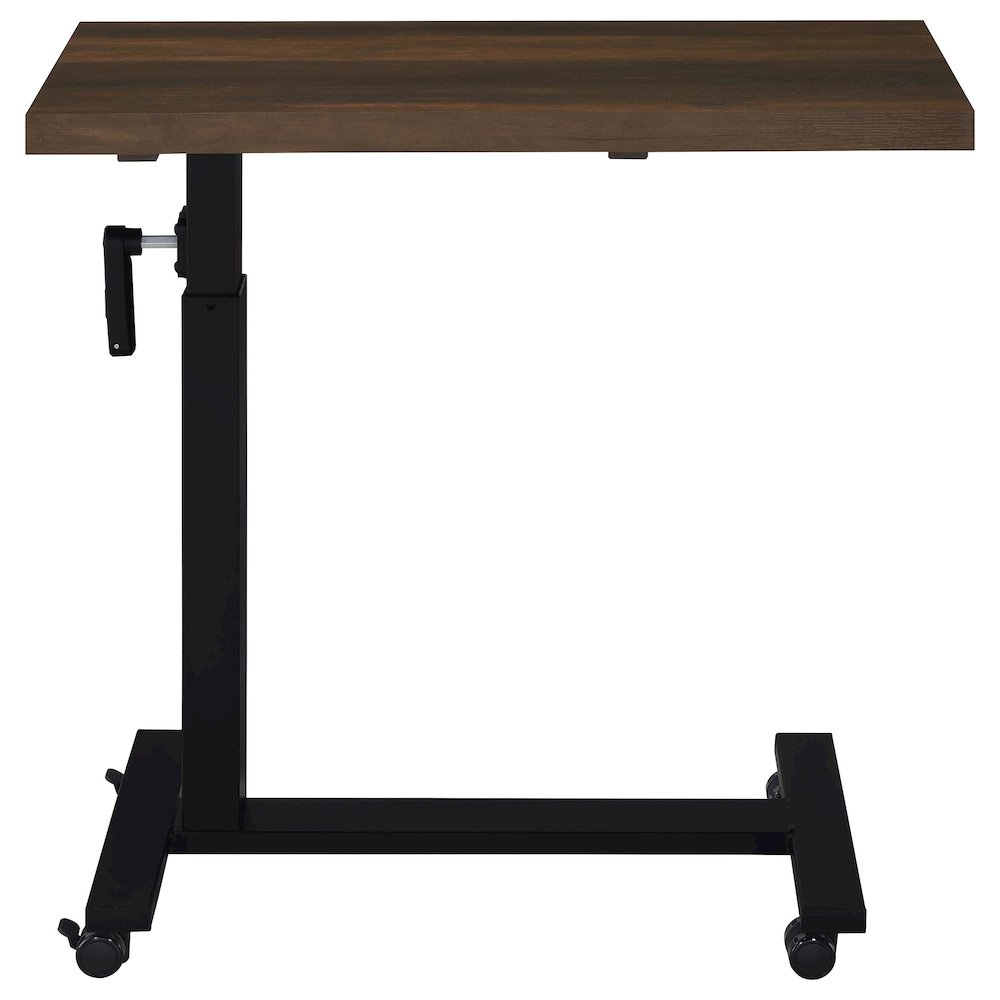 Geary Dark Pine Height Adjustable Mobile Bedroom C-Table. Picture 5