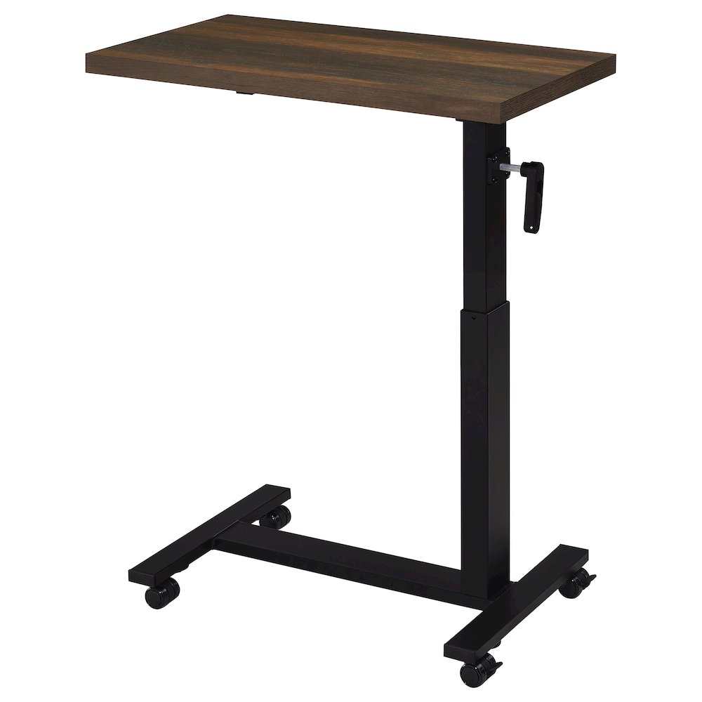 Geary Dark Pine Height Adjustable Mobile Bedroom C-Table. Picture 6