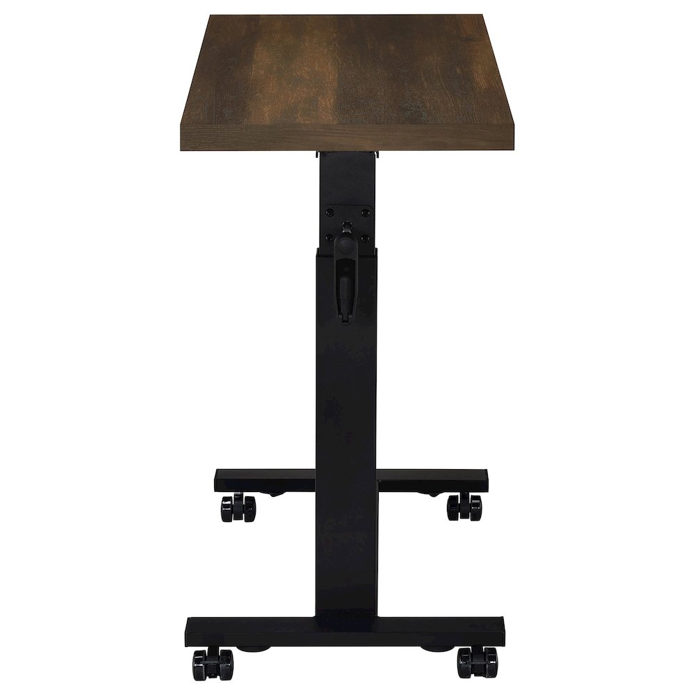 Geary Dark Pine Height Adjustable Mobile Bedroom C-Table. Picture 7