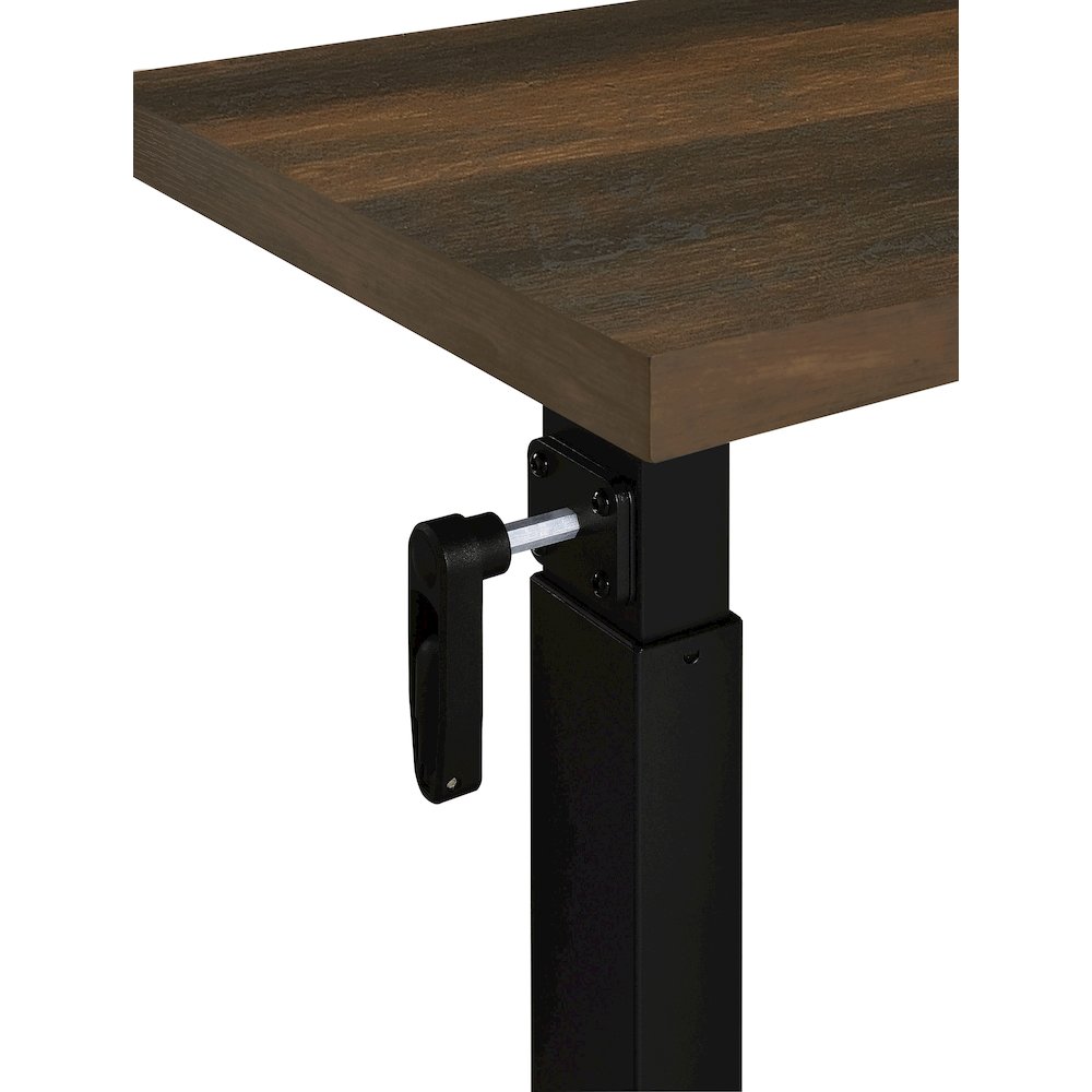 Geary Dark Pine Height Adjustable Mobile Bedroom C-Table. Picture 11