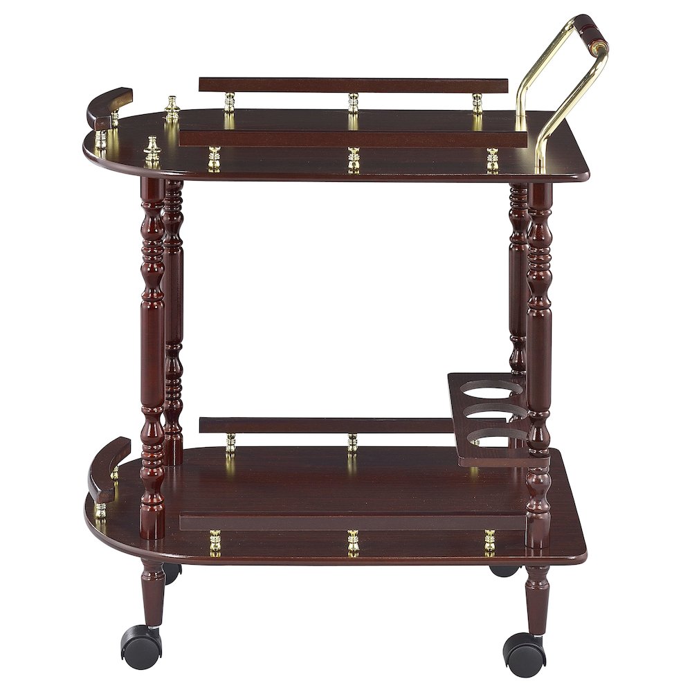 Merlot and Brass 2-shelf Serving Cart. Picture 5
