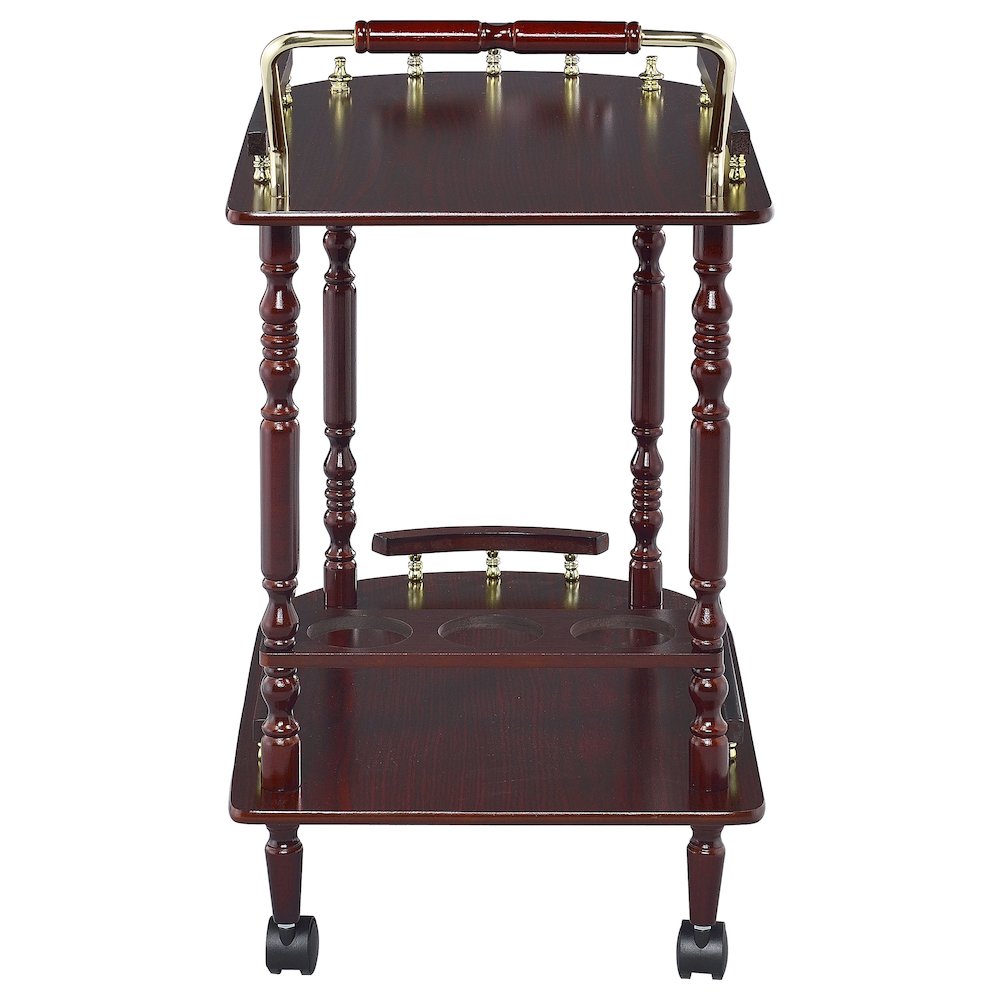 Merlot and Brass 2-shelf Serving Cart. Picture 6