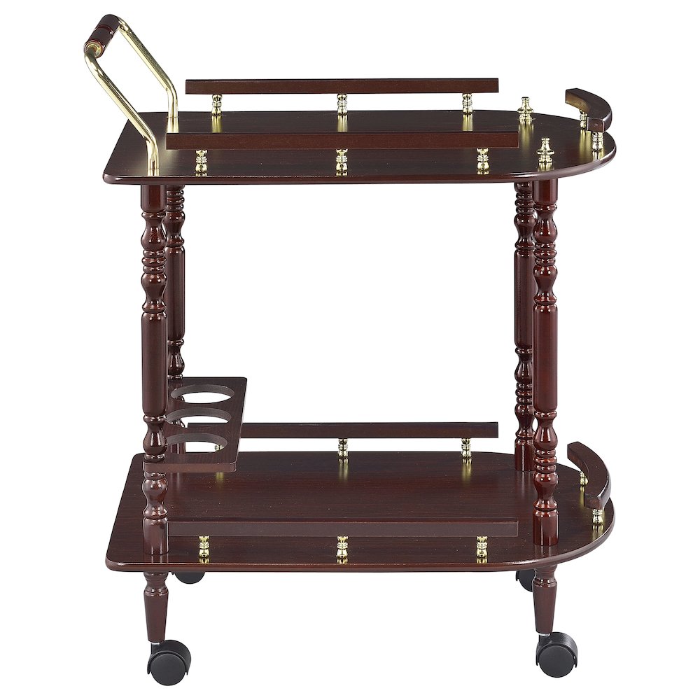 Merlot and Brass 2-shelf Serving Cart. Picture 7