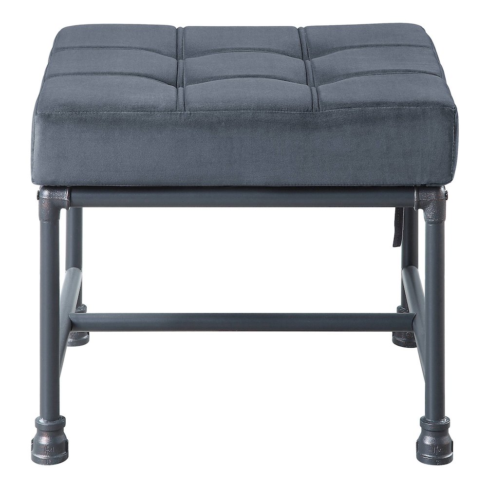 Grey and Sandy Grey Rectangle Ottoman. Picture 2