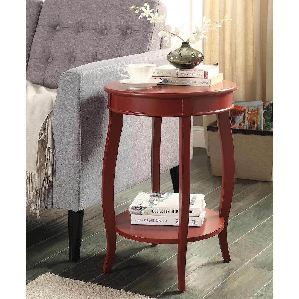 Round Side Table with Bottom Shelf. Picture 5