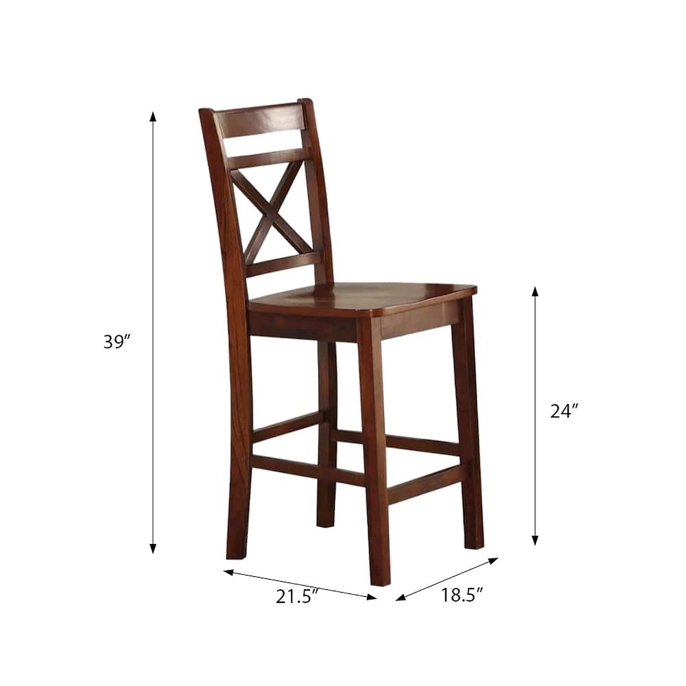 Cross Back Counter Height Chairs (Set of 2). Picture 5