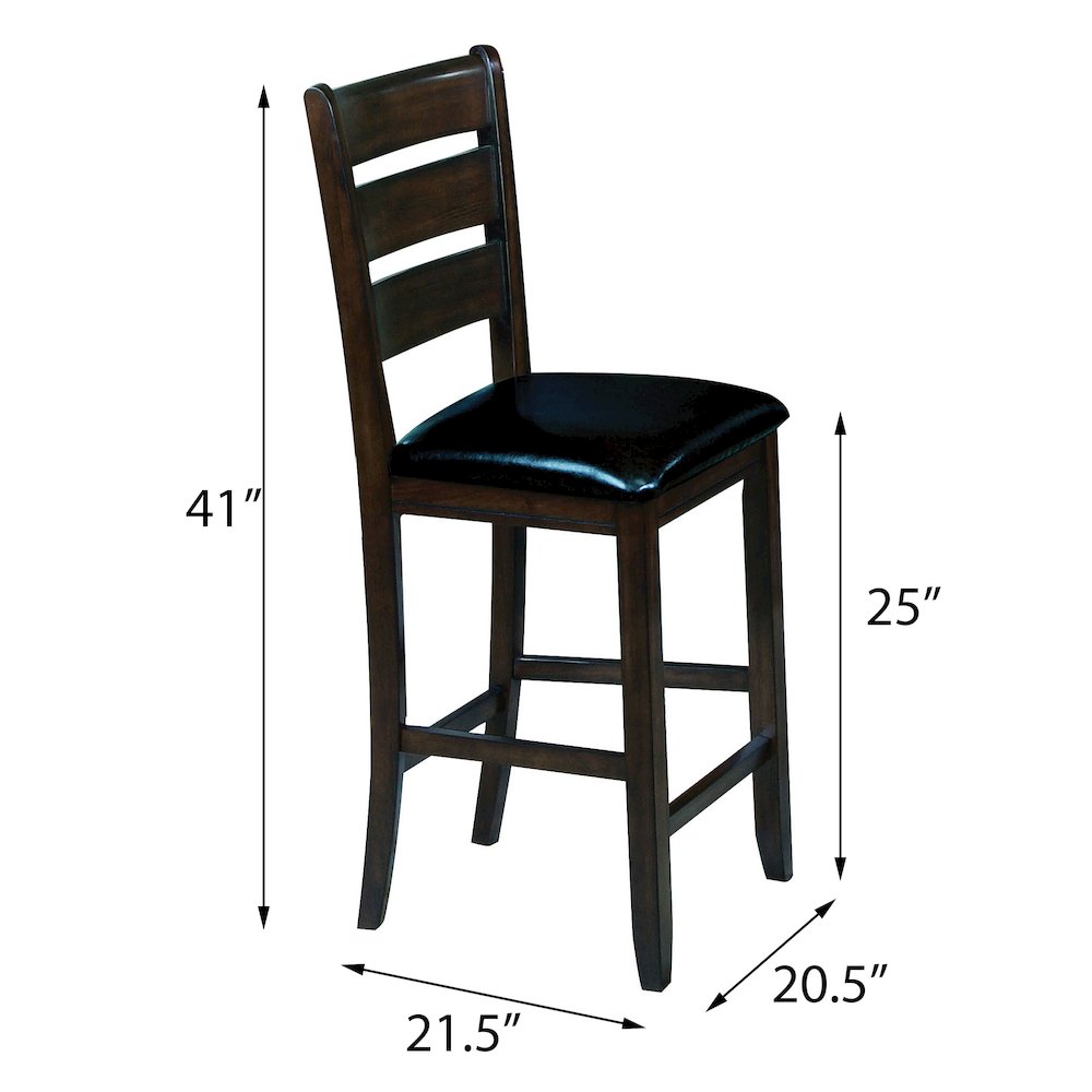Black and Espresso Counter Height Chairs (Set of 2). Picture 3
