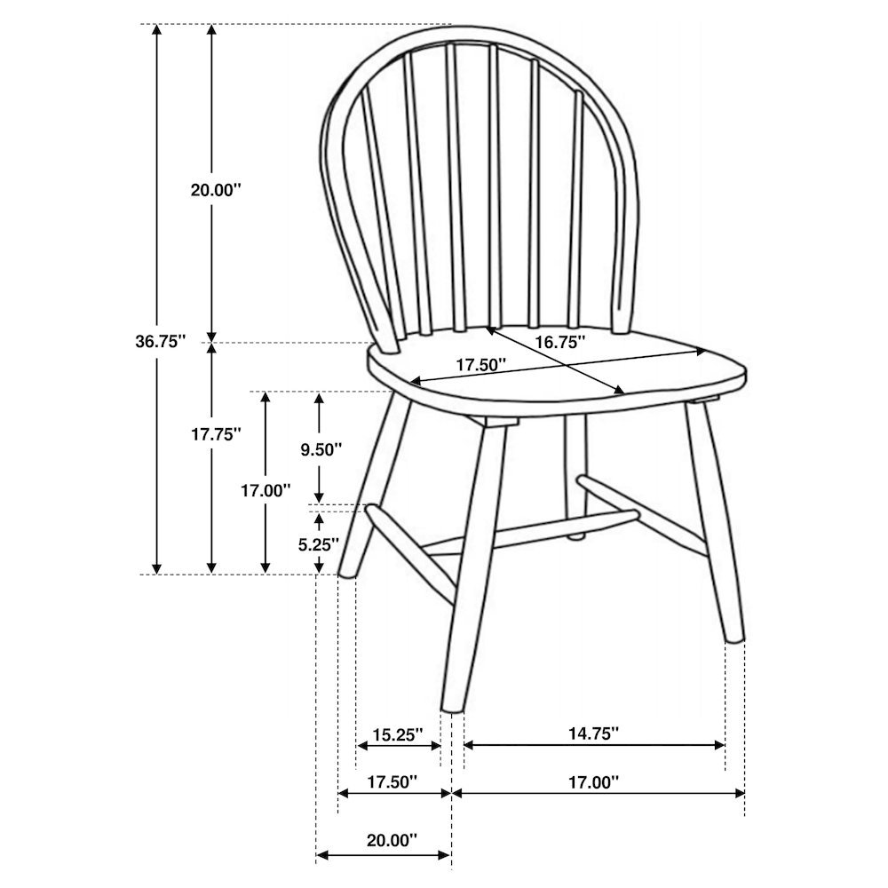 Country Two-tone Wood Dining Chairs (Set of 4). Picture 11
