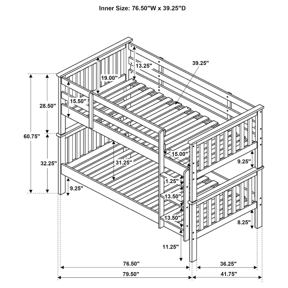 Slatted Headboard Bunk Bed. Picture 5