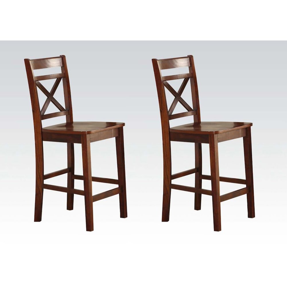 Cross Back Counter Height Chairs (Set of 2). Picture 1