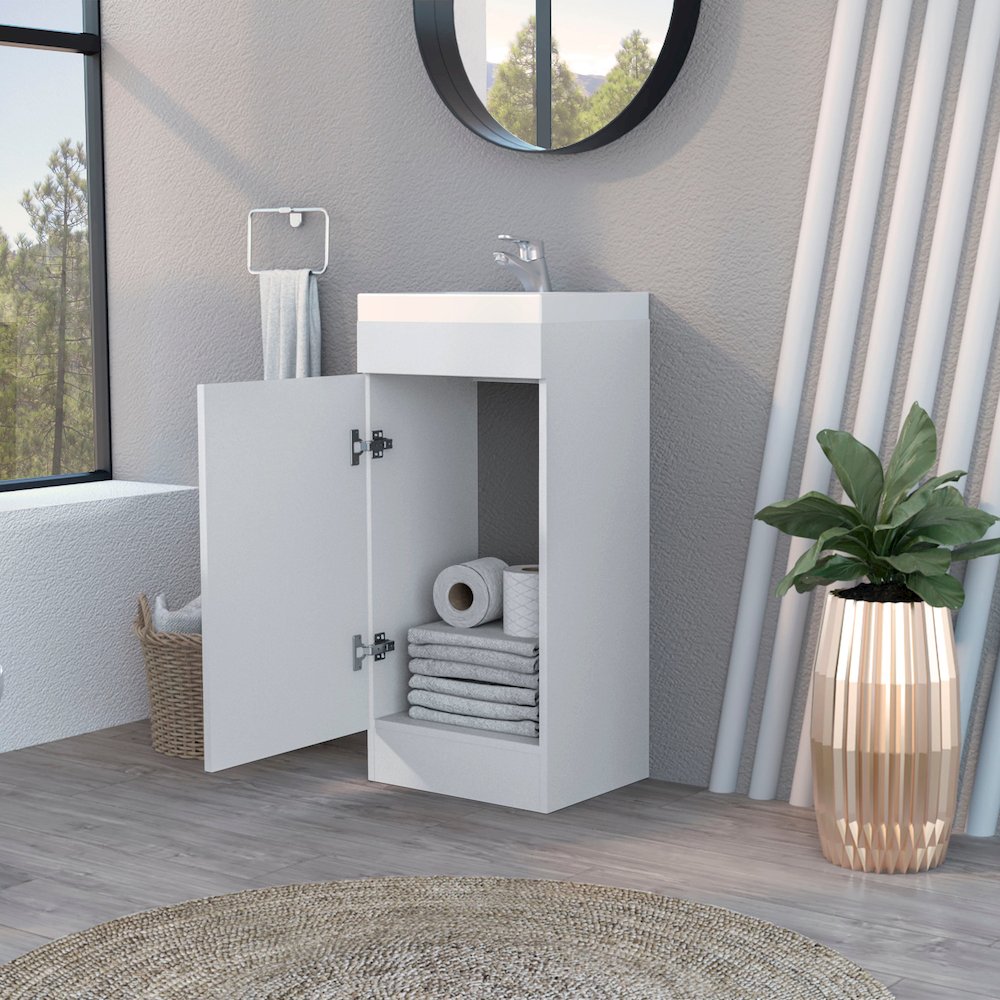 1-Door Vanity Sink White. Picture 2